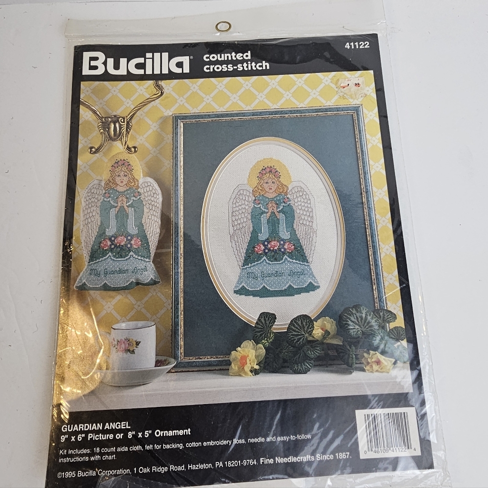 Bucilla Guardian Angel‎ Cross Stitch Kit NIP Cottagecore Granny Gift Nostalgia